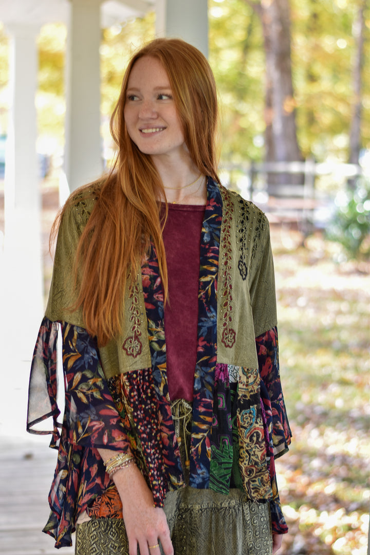 Boho Rustic Embellished Shrug