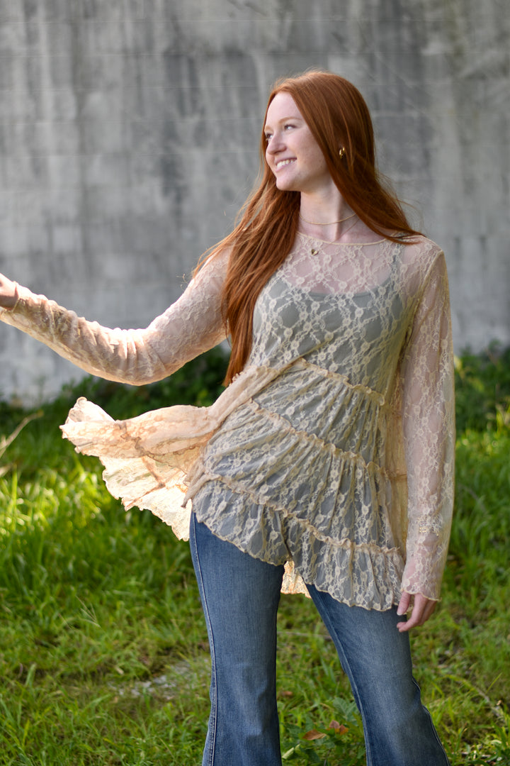 Lace Ruffled Tunic