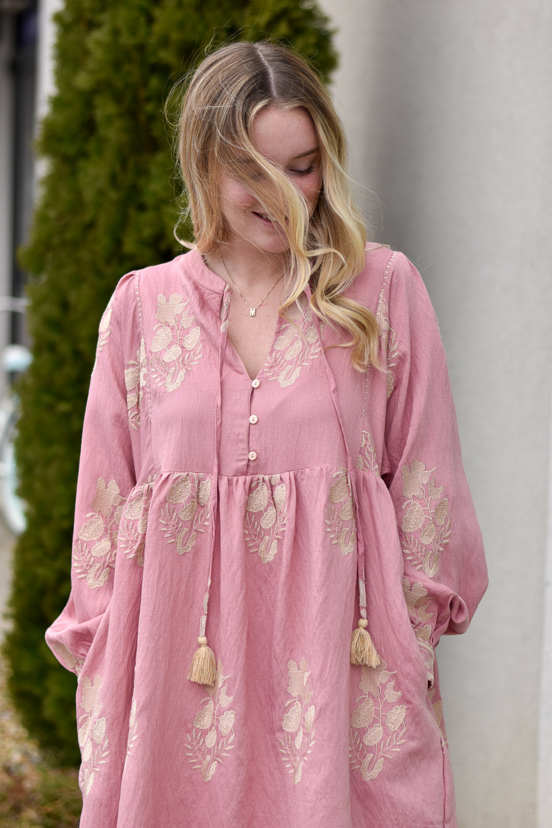 Rose Garden Embroidered Boho Dress