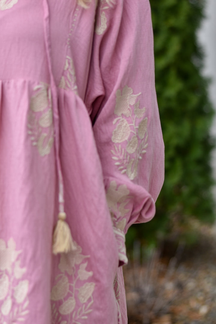 Rose Garden Embroidered Boho Dress