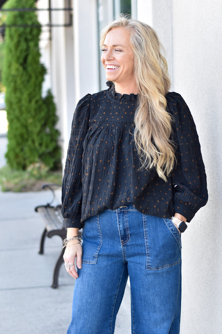 Umgee Polka Dot Blouse