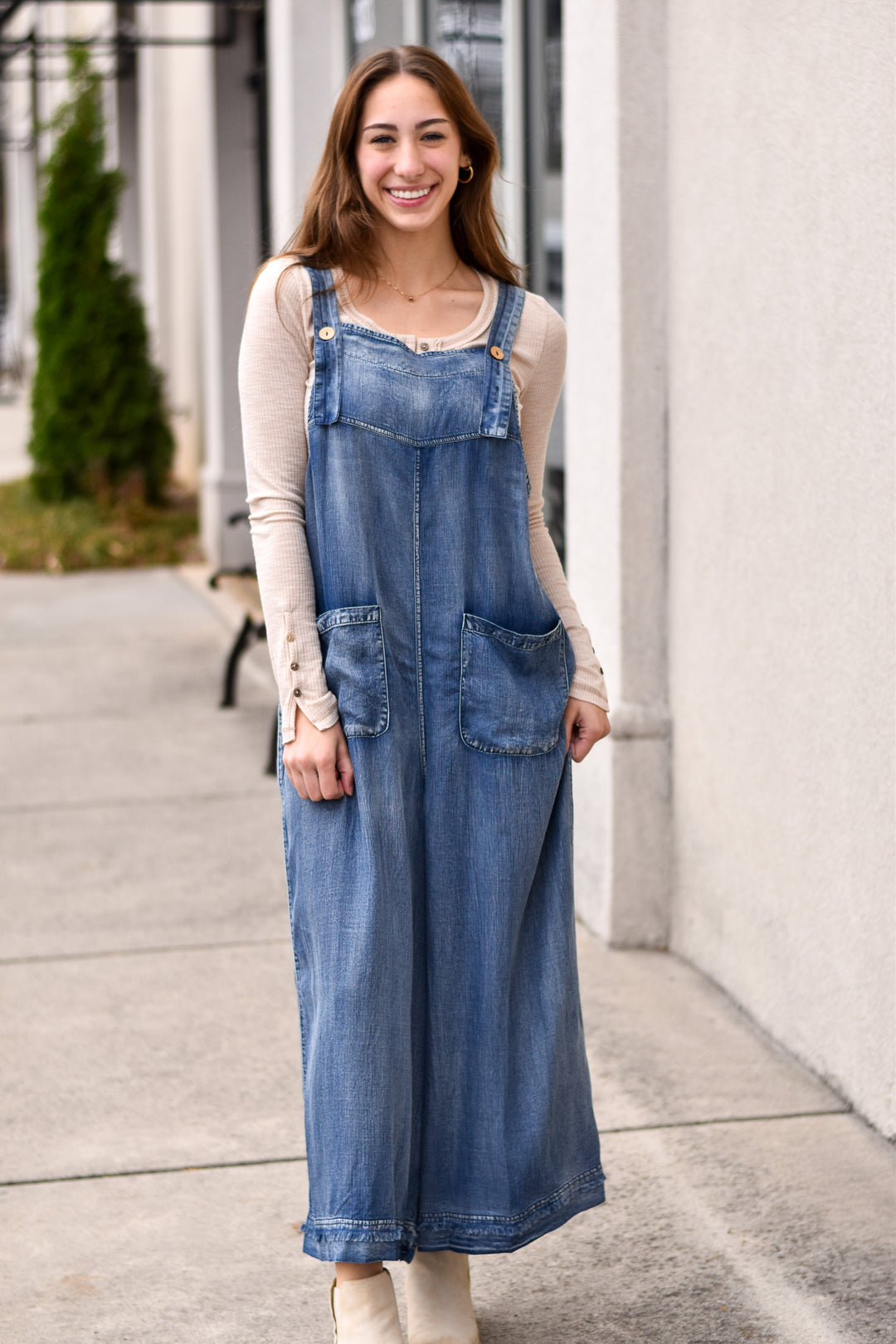 Tencel Wide Leg Jumpsuit