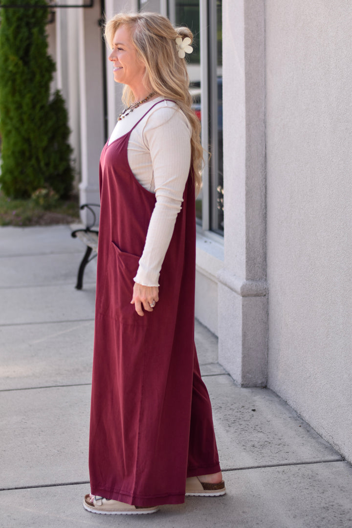 Easel Free Spirt Wide Leg Jumpsuit