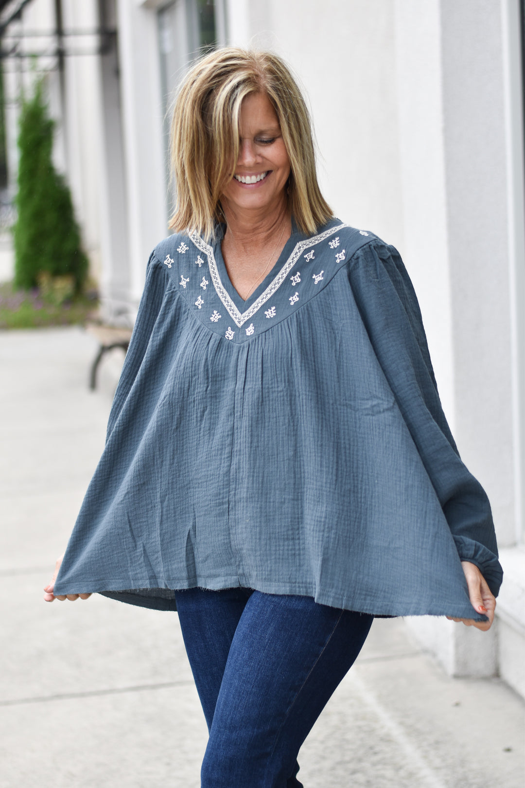 Easy Breeze Embroidered Top