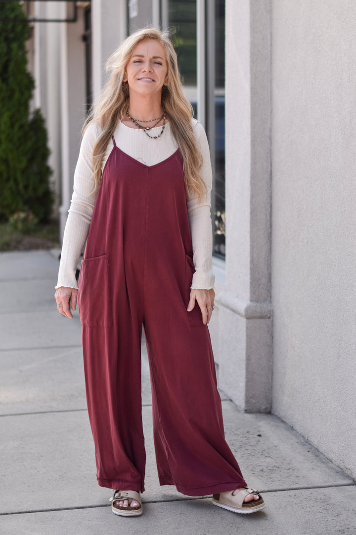Easel Free Spirt Wide Leg Jumpsuit