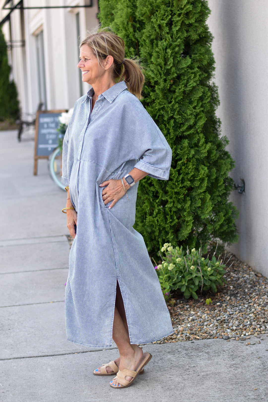 Harbor Stroll Maxi Shirt Dress