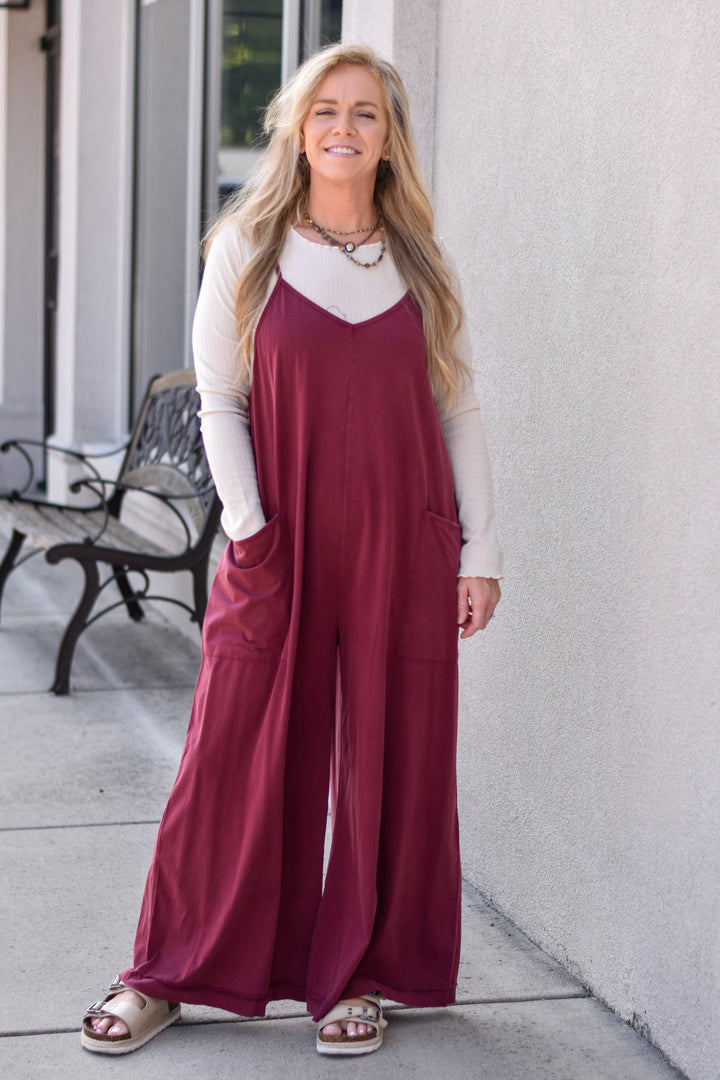 Easel Free Spirt Wide Leg Jumpsuit