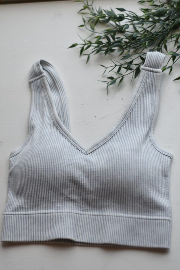 Washed V-Neck Cropped Cami