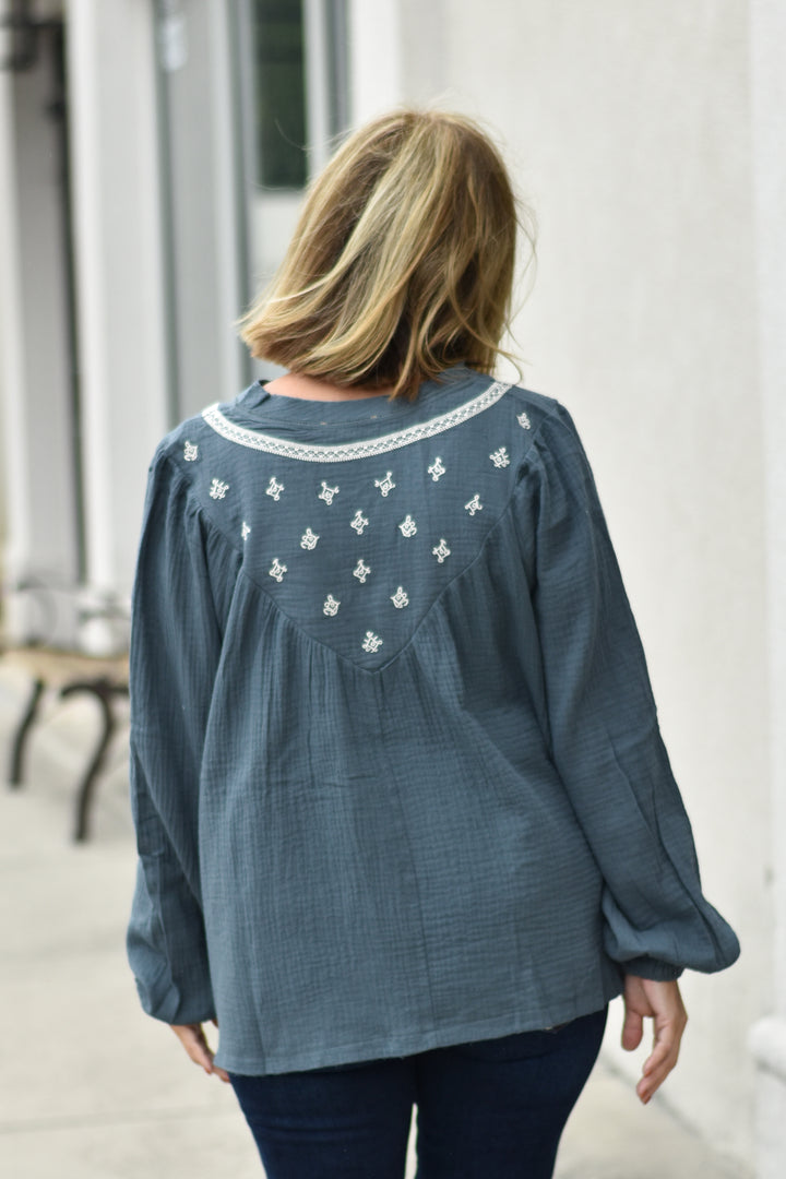 Easy Breeze Embroidered Top