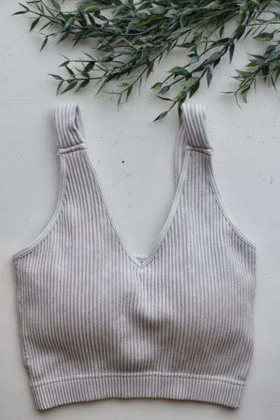 Washed Padded Crop Cami