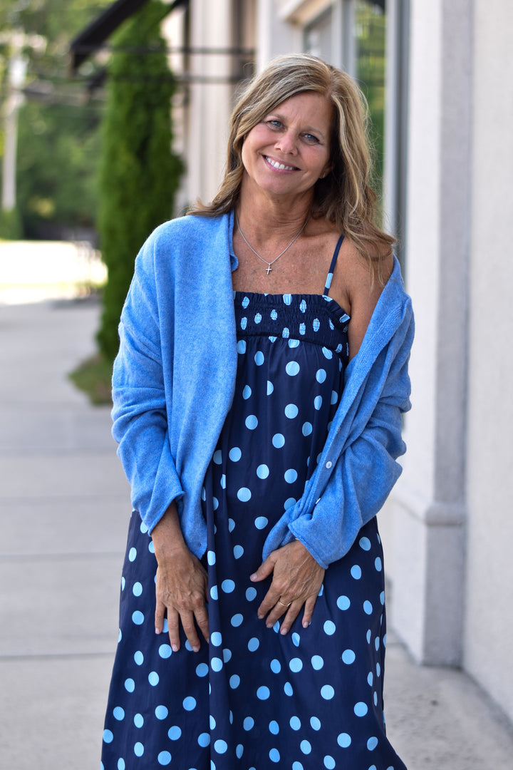 Things Between Midnight Polka Dot Maxi Dress