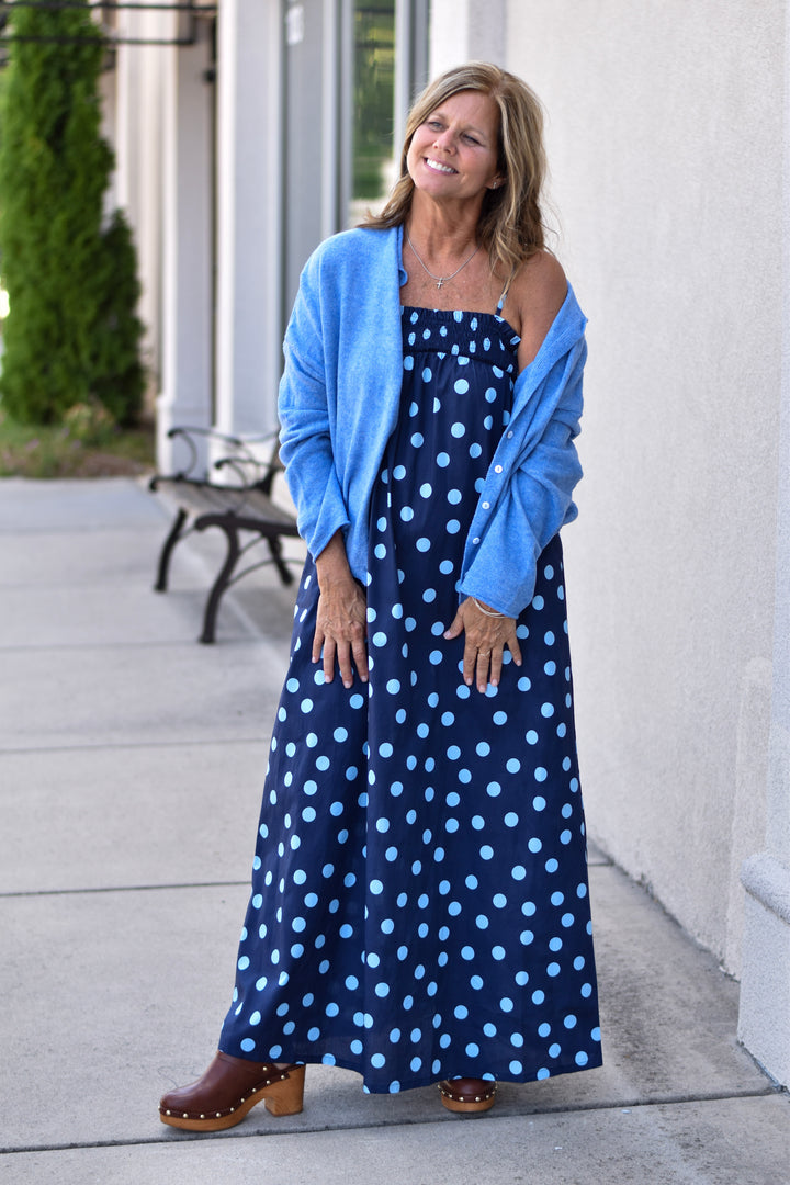 Things Between Midnight Polka Dot Maxi Dress
