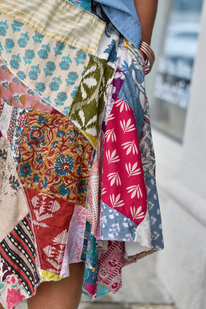 Boho Fuse Patchwork Skirt