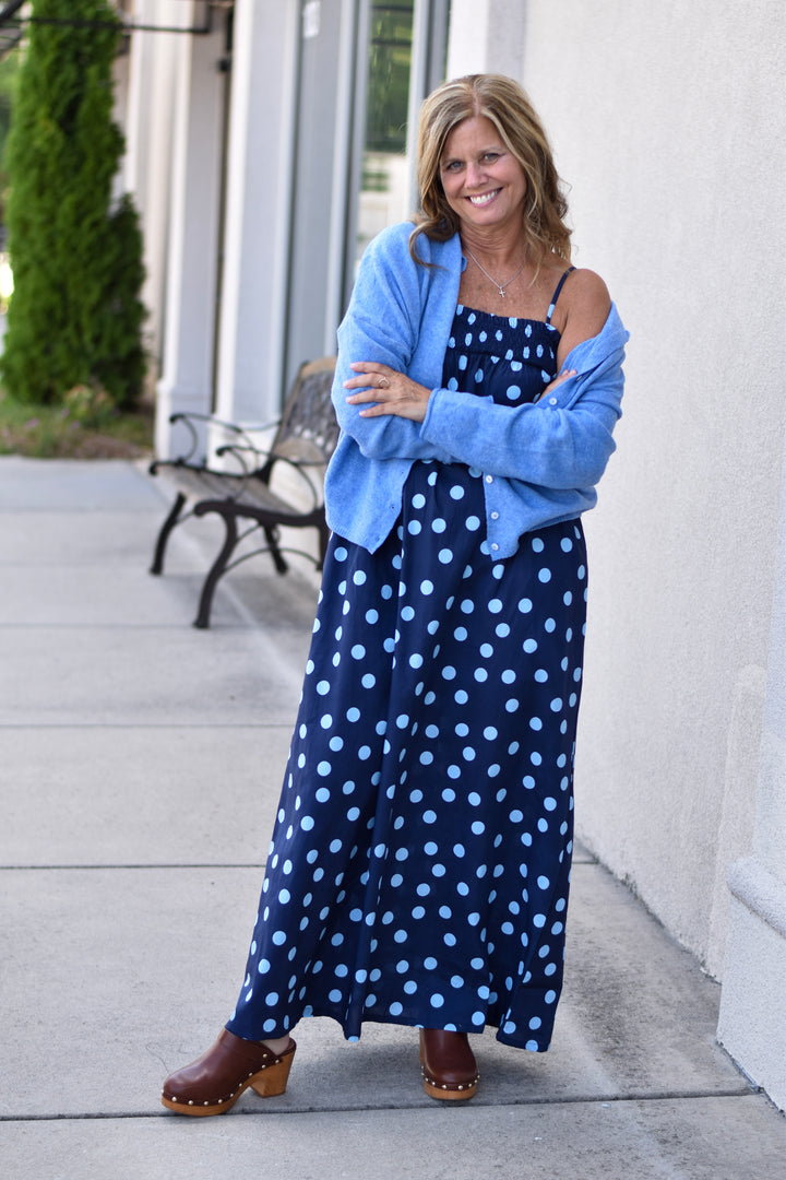 Things Between Midnight Polka Dot Maxi Dress