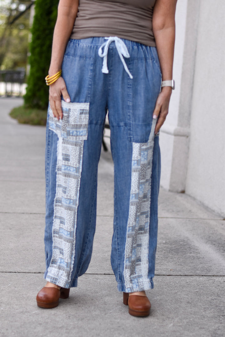 Boho Lace Patchwork Jogger Pants