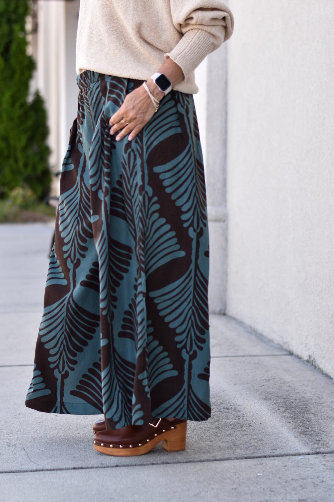Umgee Botanical Wide Leg Pants