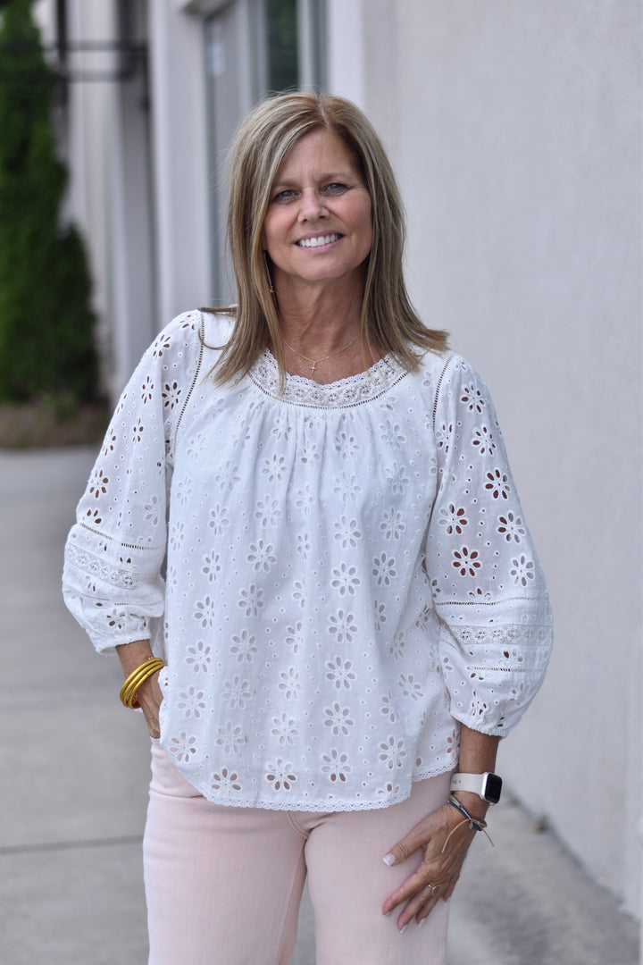 Fate Sweet Eyelet Lace Blouse