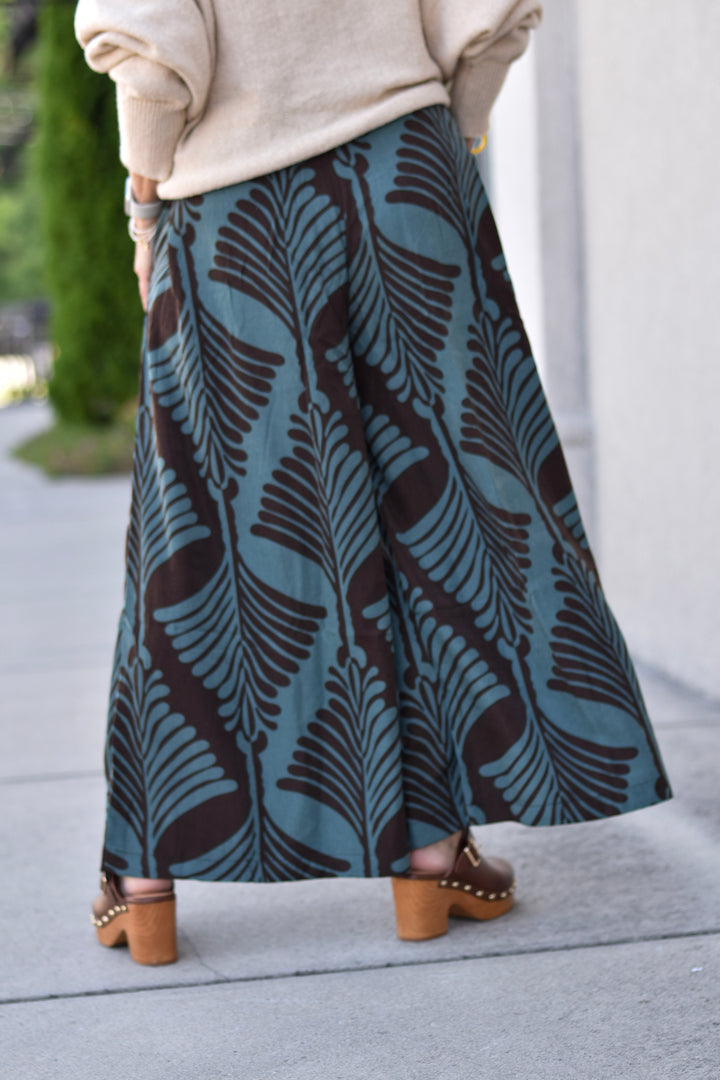 Umgee Botanical Wide Leg Pants