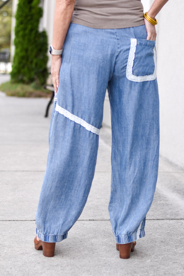 Boho Lace Patchwork Jogger Pants