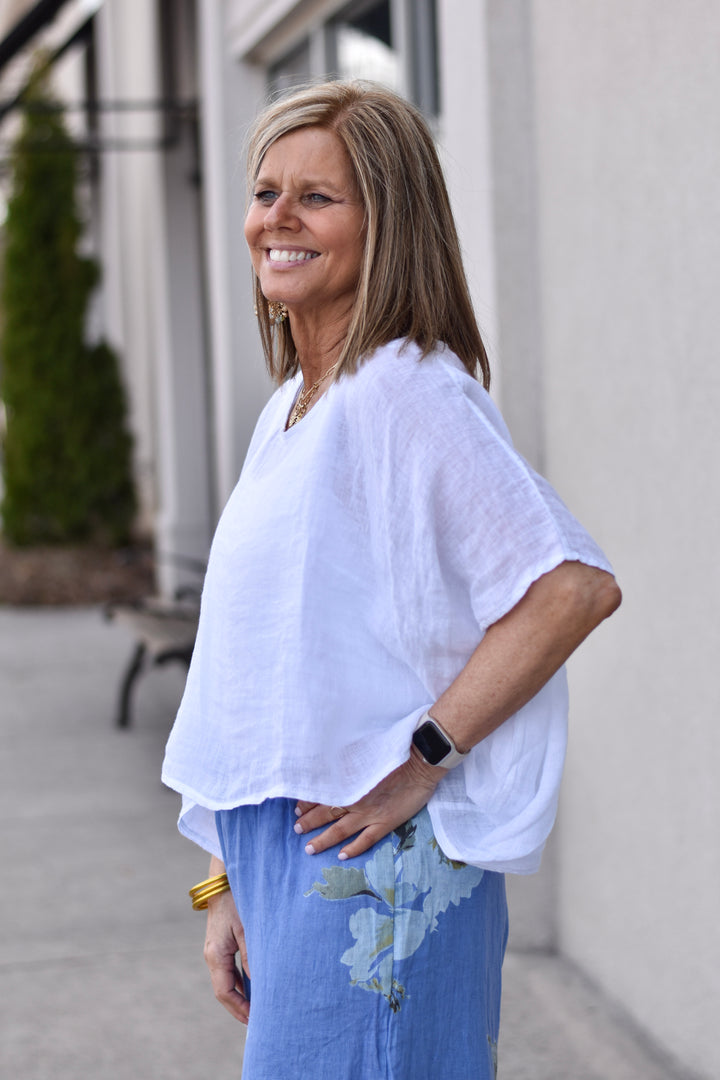 Tempo Paris Linen Poncho Top