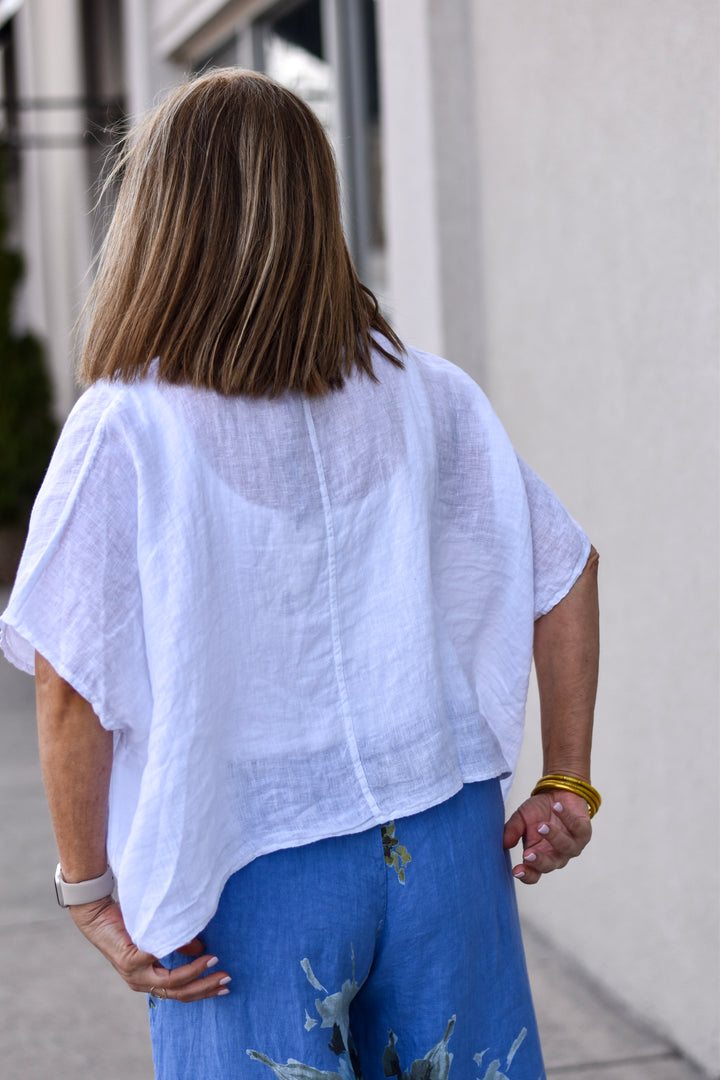 Tempo Paris Linen Poncho Top