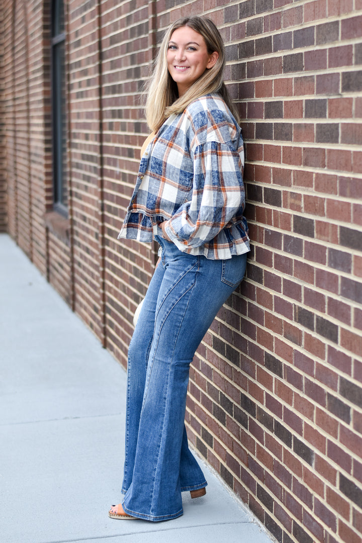 Jaqueline Double Angle Flare Jeans