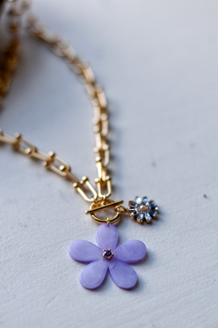 Golden Bloom Chunky Chain Necklace