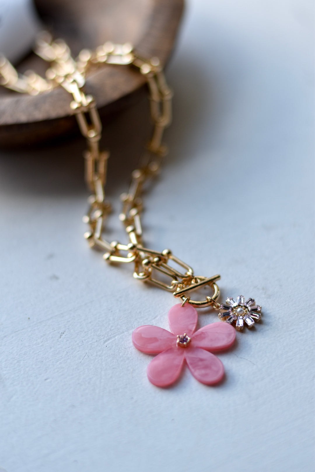 Golden Bloom Chunky Chain Necklace
