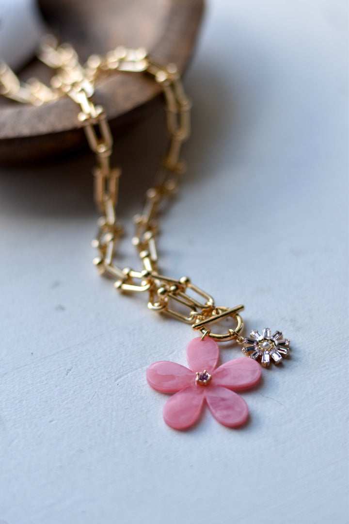 Golden Bloom Chunky Chain Necklace