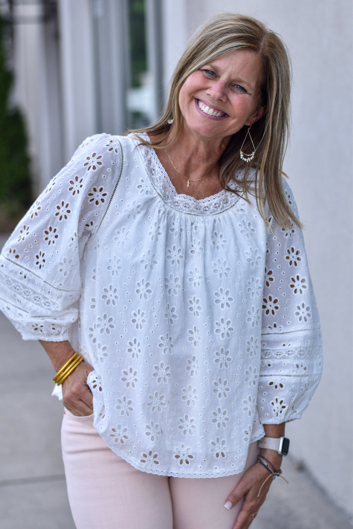 Fate Sweet Eyelet Lace Blouse