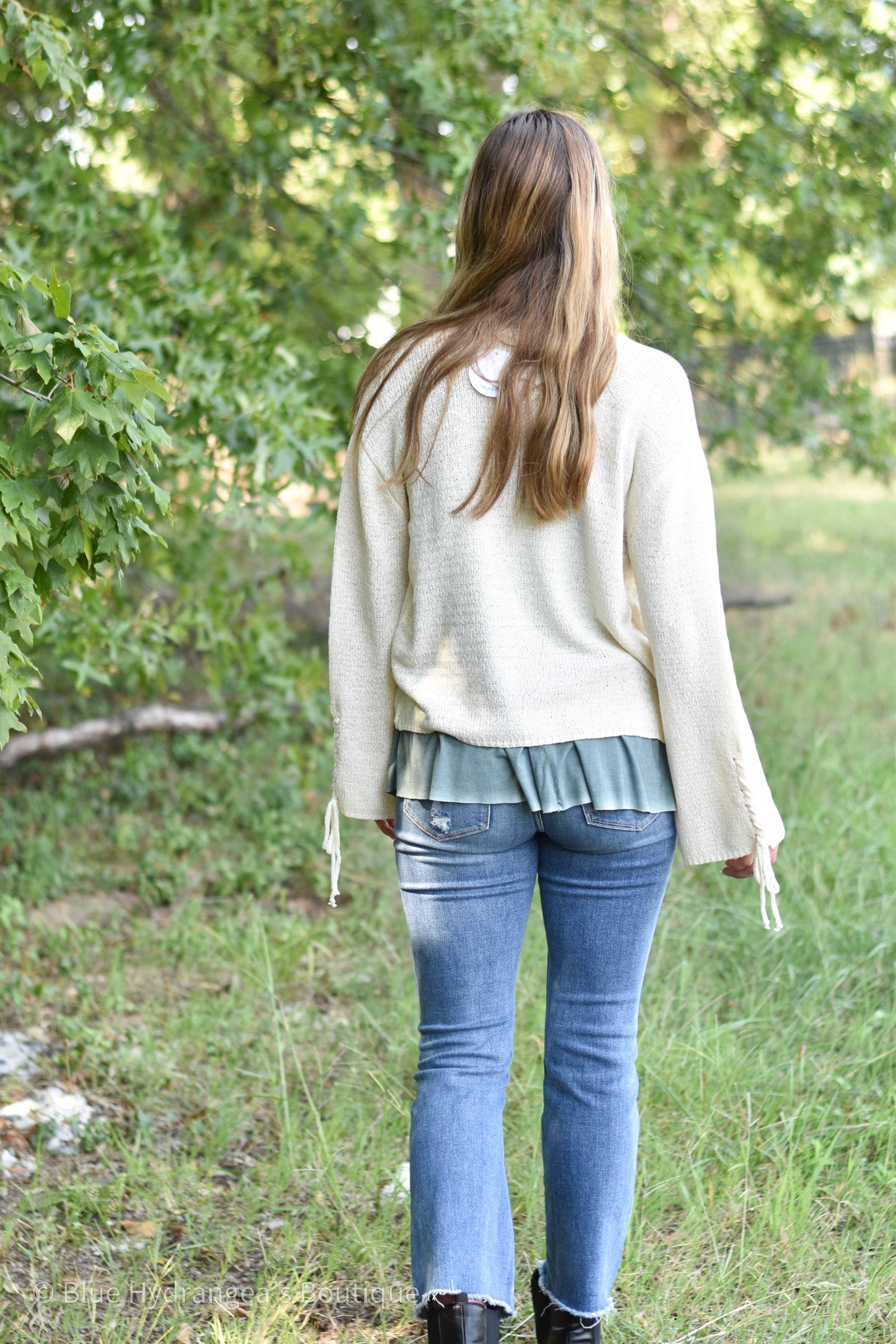 Lacey Lace Up Sweater Cardigan