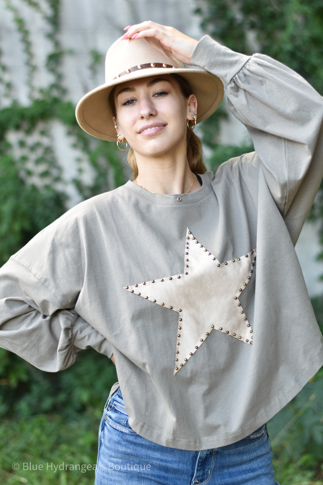 Wool Gold Studded Fedora