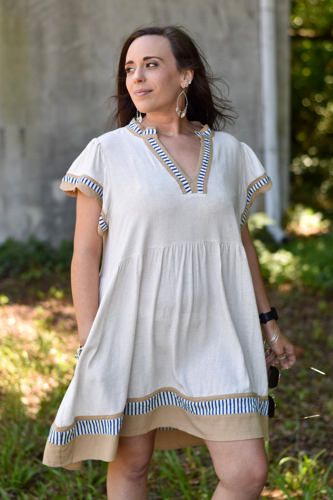Umgee Linen Sunday Stroll Dress