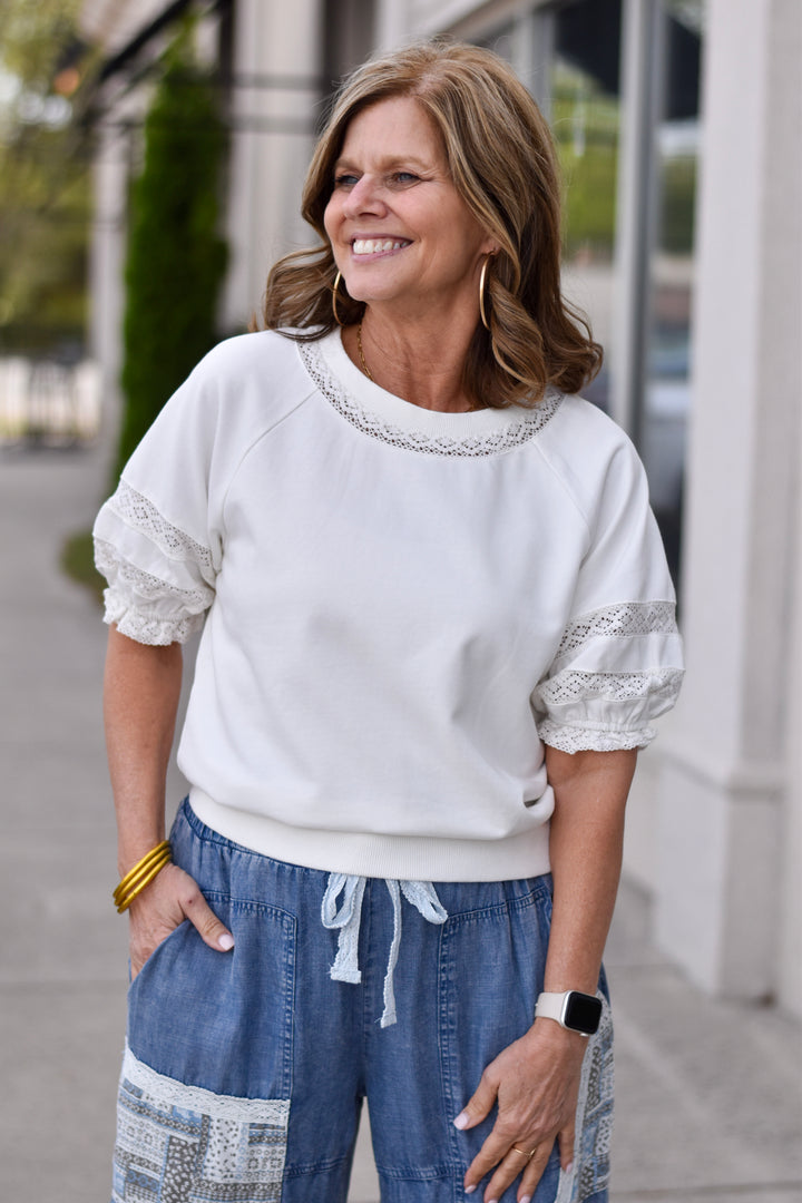 Free Spirit Lace Puff Sleeve Top