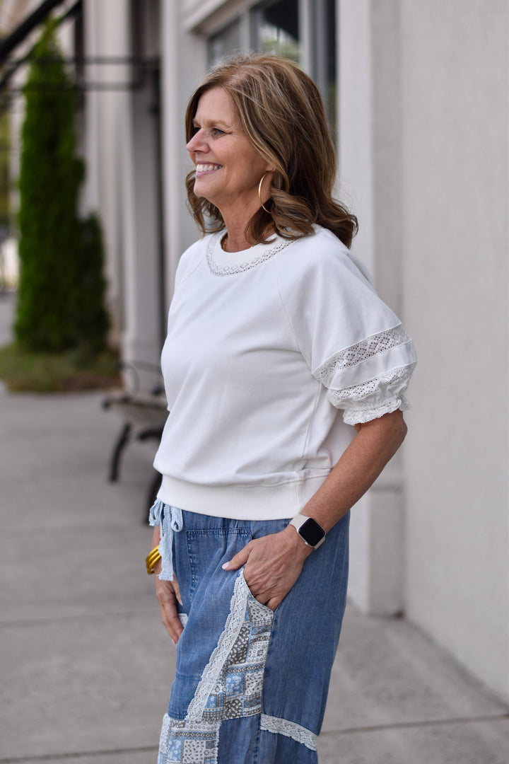 Free Spirit Lace Puff Sleeve Top