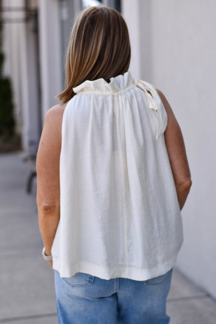 Vanilla Sky Ruffle Halter Blouse