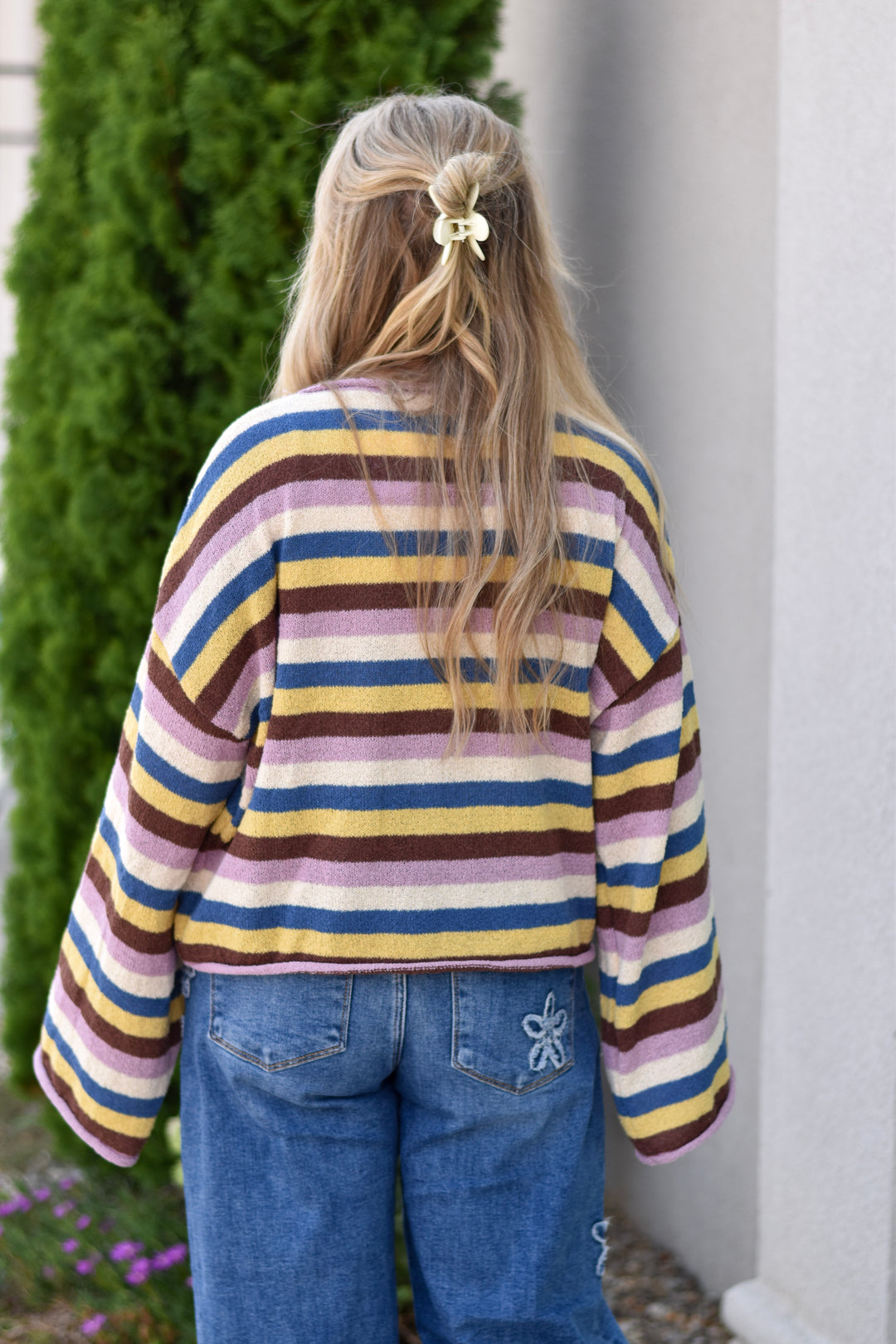 Free Vibes Stripe Relax Sweater