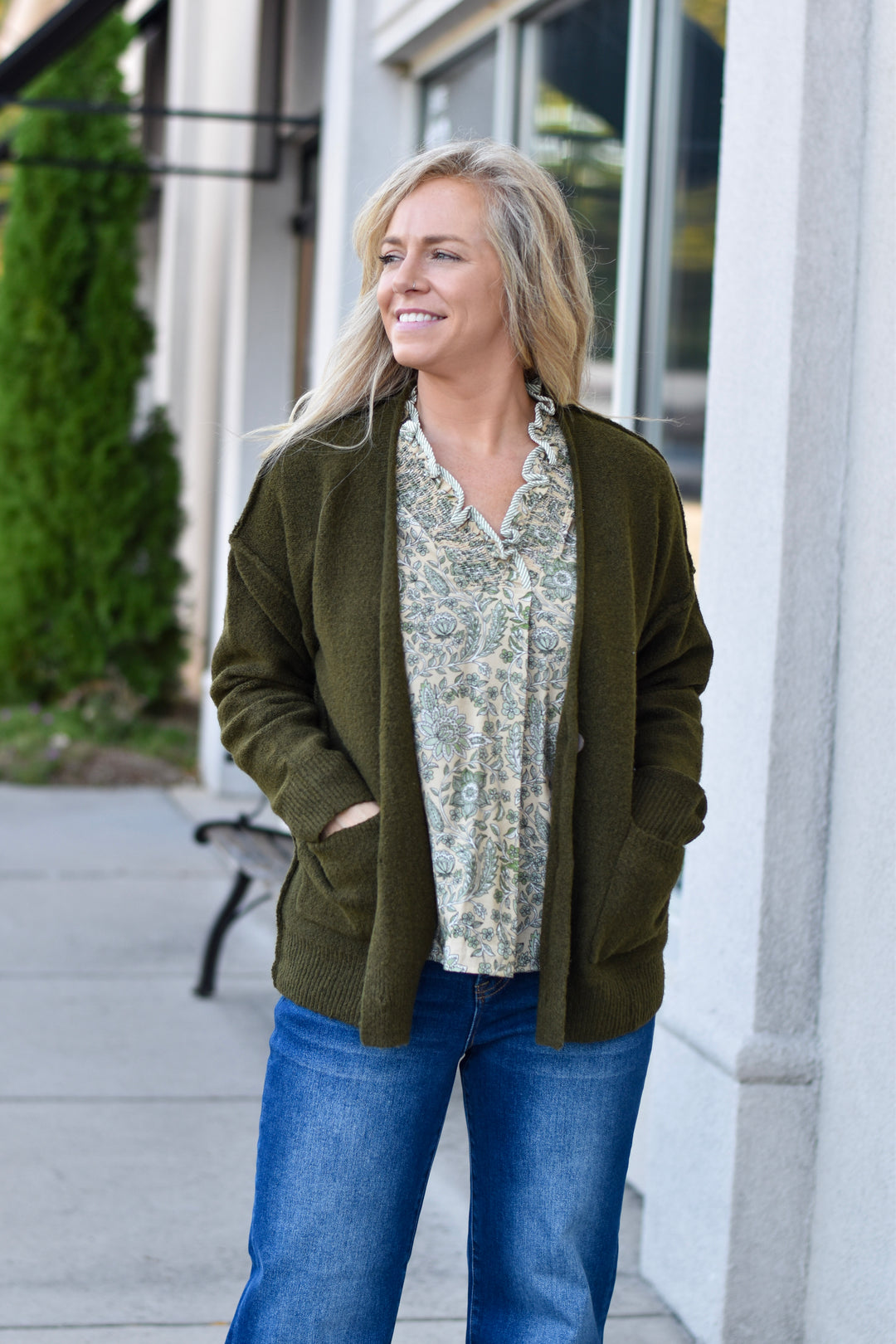 Vintage Bloom Ruffle Blouse