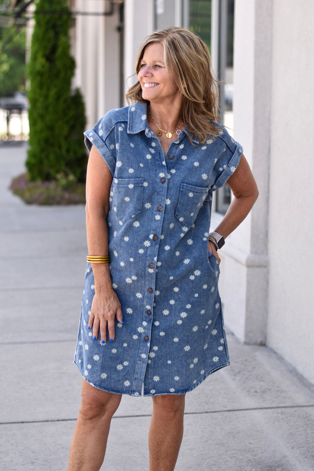 Daisy Days Denim Shirt Dress