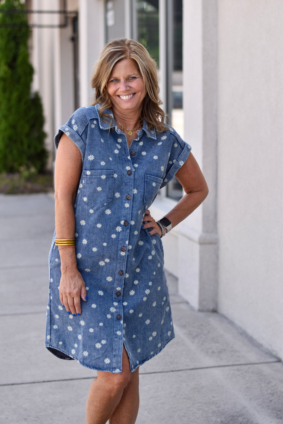 Daisy Days Denim Shirt Dress