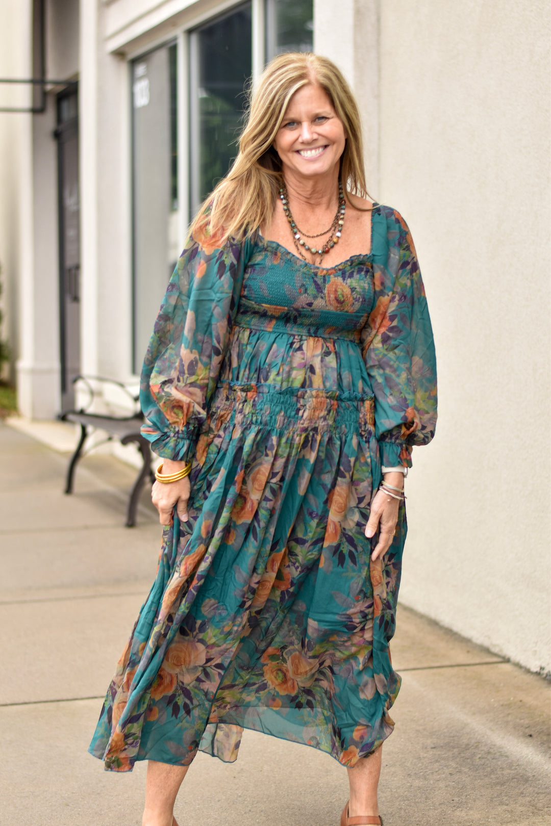Floral Ruffle Romance Maxi Dress