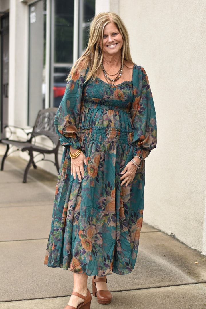 Floral Ruffle Romance Maxi Dress