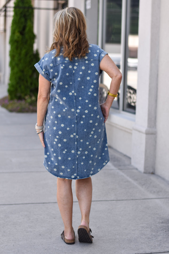 Daisy Days Denim Shirt Dress
