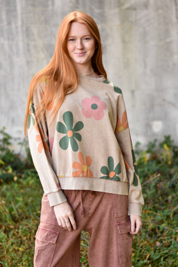 Happily Ever Flower Pullover Top