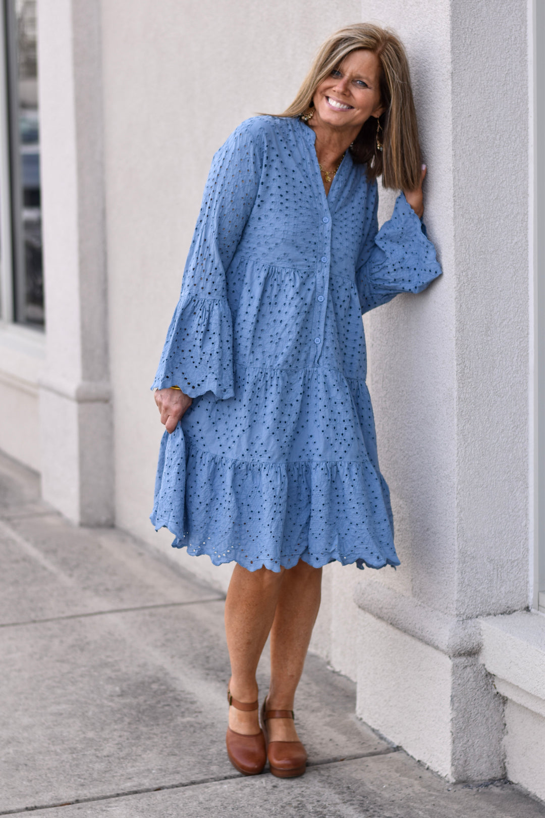 Tempo Paris Cotton Eyelet Dress