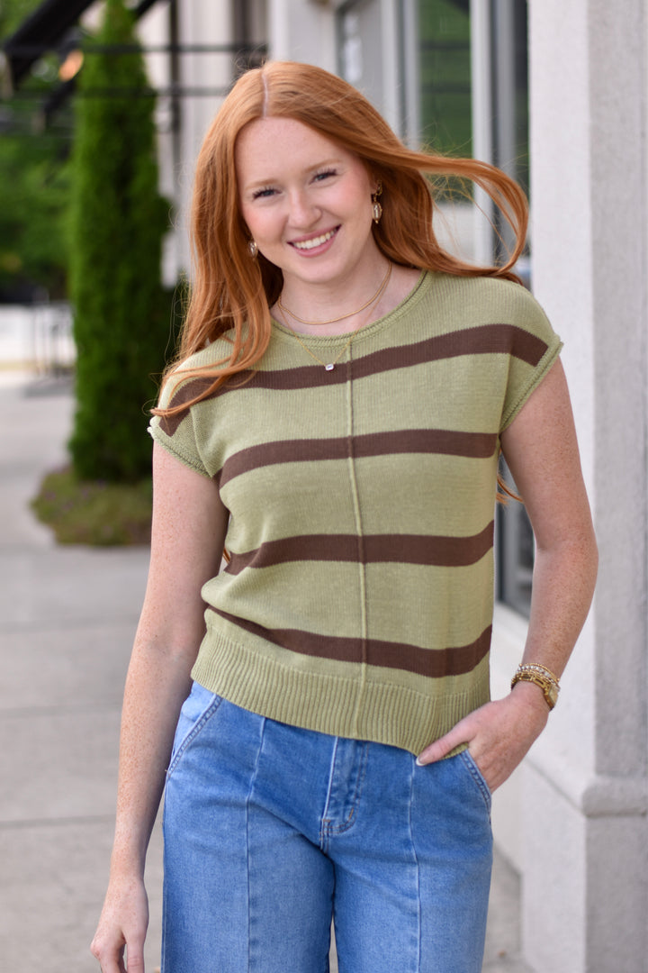 Olive Groove Knit Top