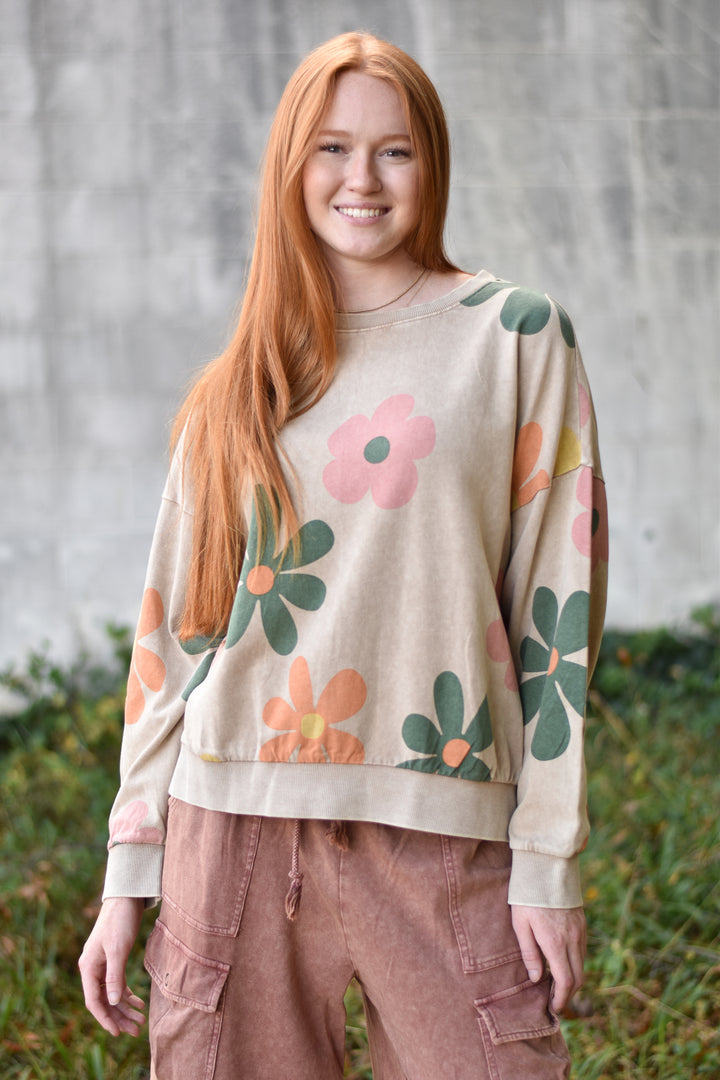 Happily Ever Flower Pullover Top