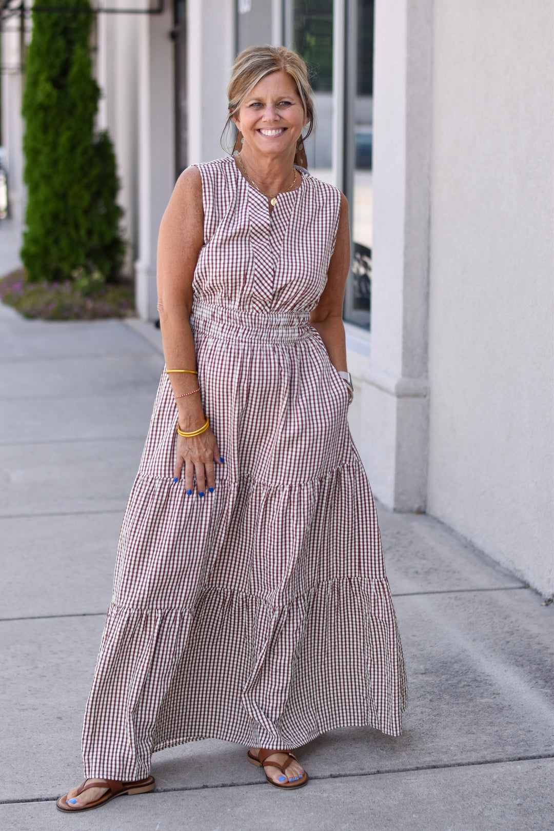 Countryside Charm Gingham Maxi Dress
