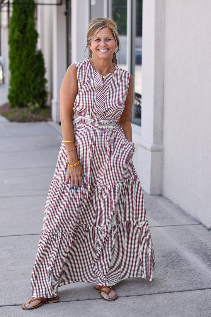 Countryside Charm Gingham Maxi Dress