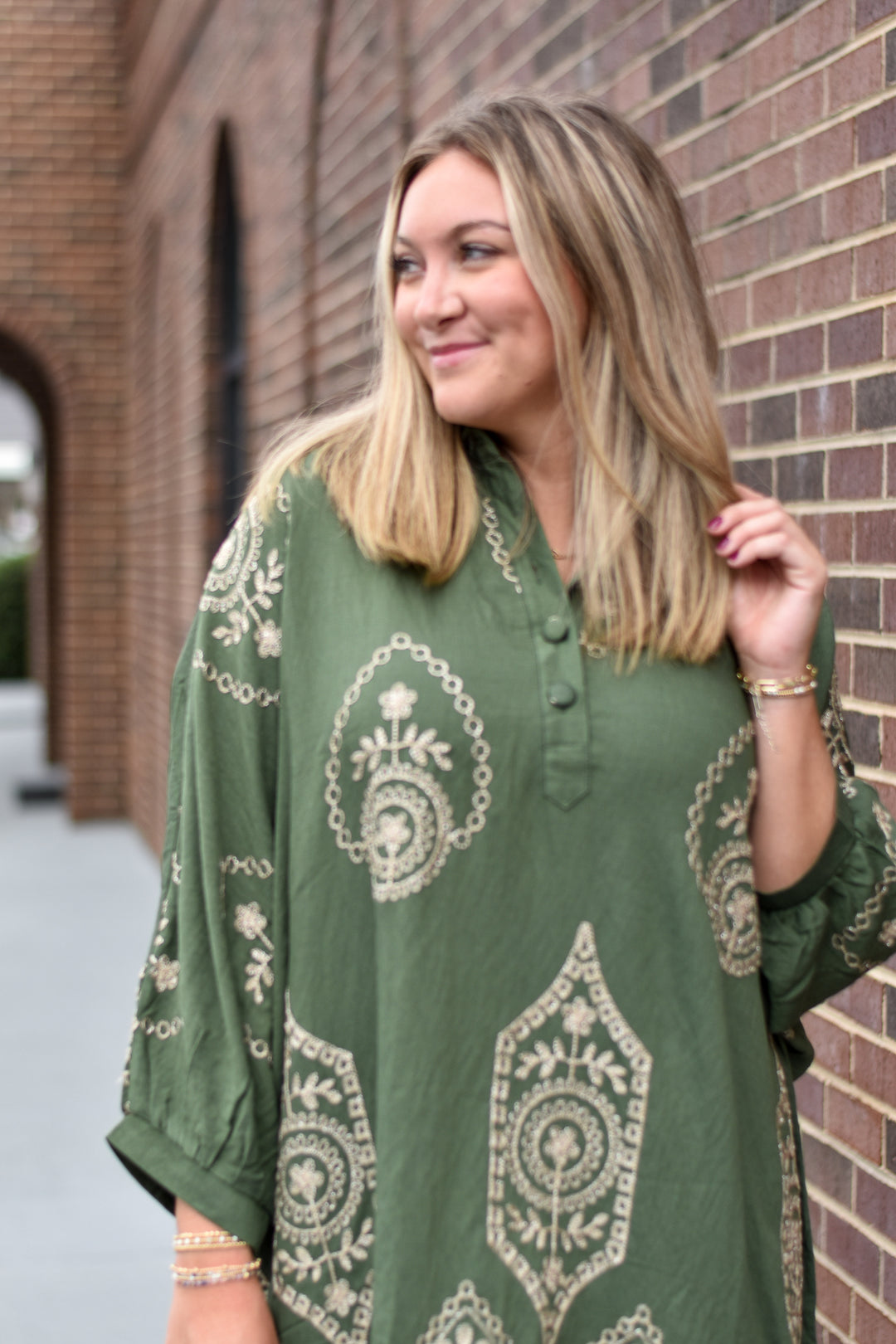 Golden Thread Shirt Dress